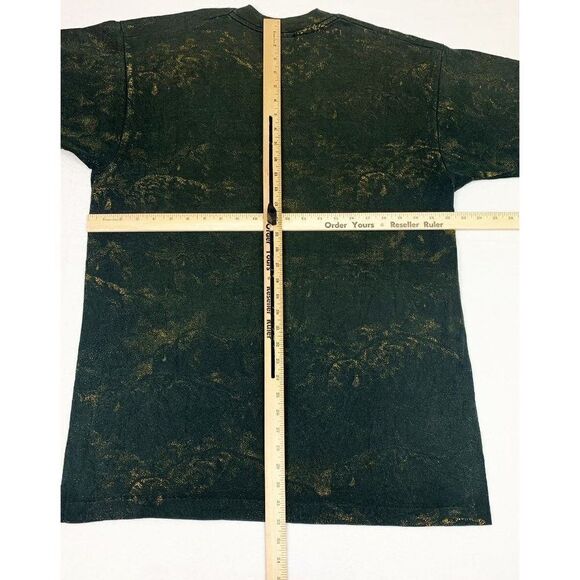 Vintage Native American T-Shirt Cowboy XL Black Gold All over Print - Picture 8 of 10